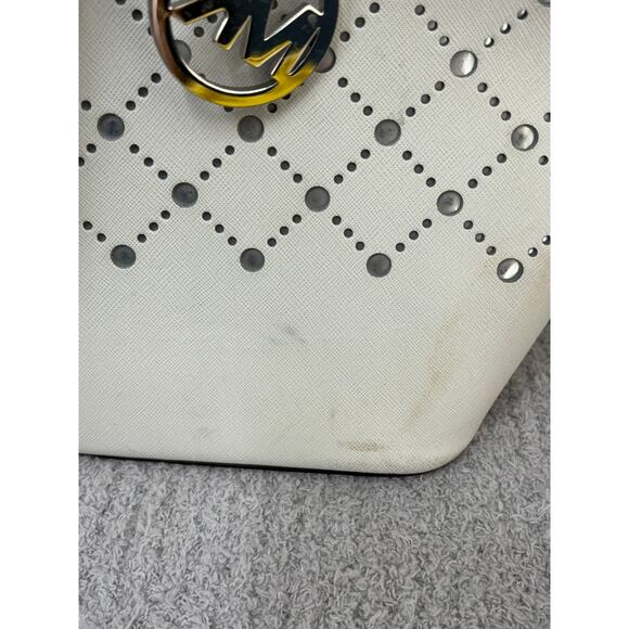 Michael Kors White Large Large Carryall Tote AS IS #62442 - Picture 10 of 16